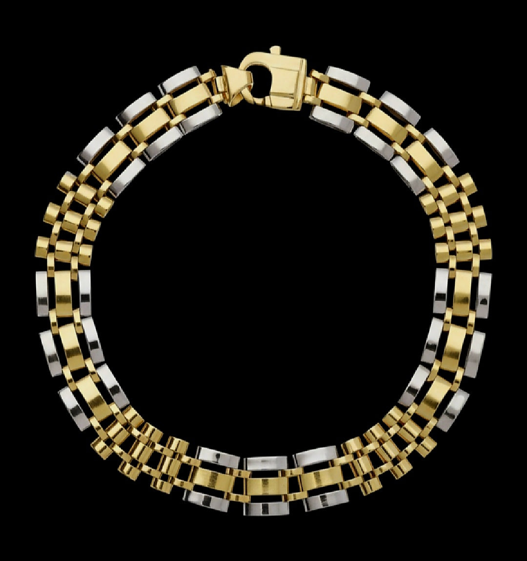Bracciale uomo bicolore oro 18kt