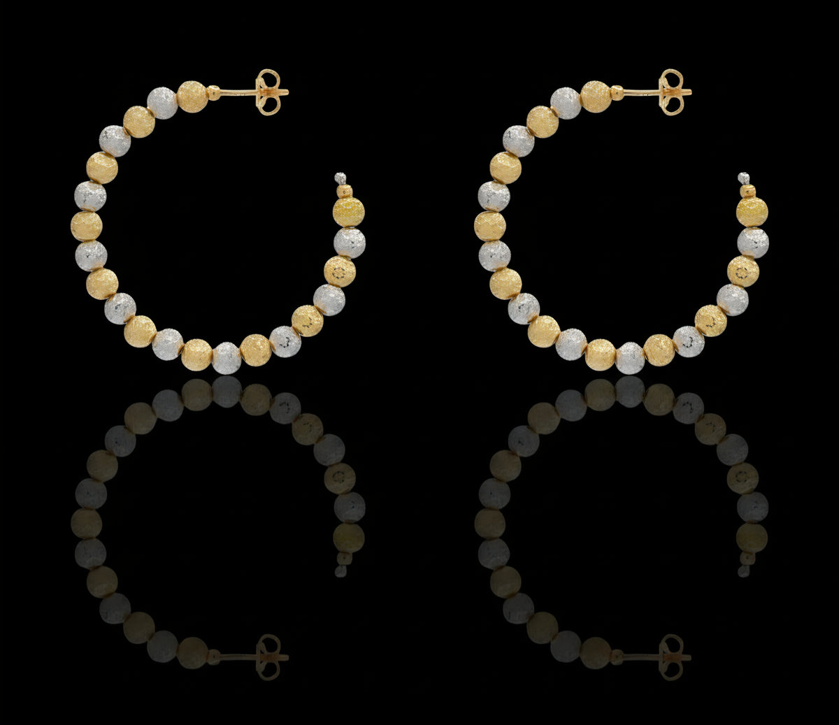 Orecchini donna milleluci sfera bicolore oro 18kt