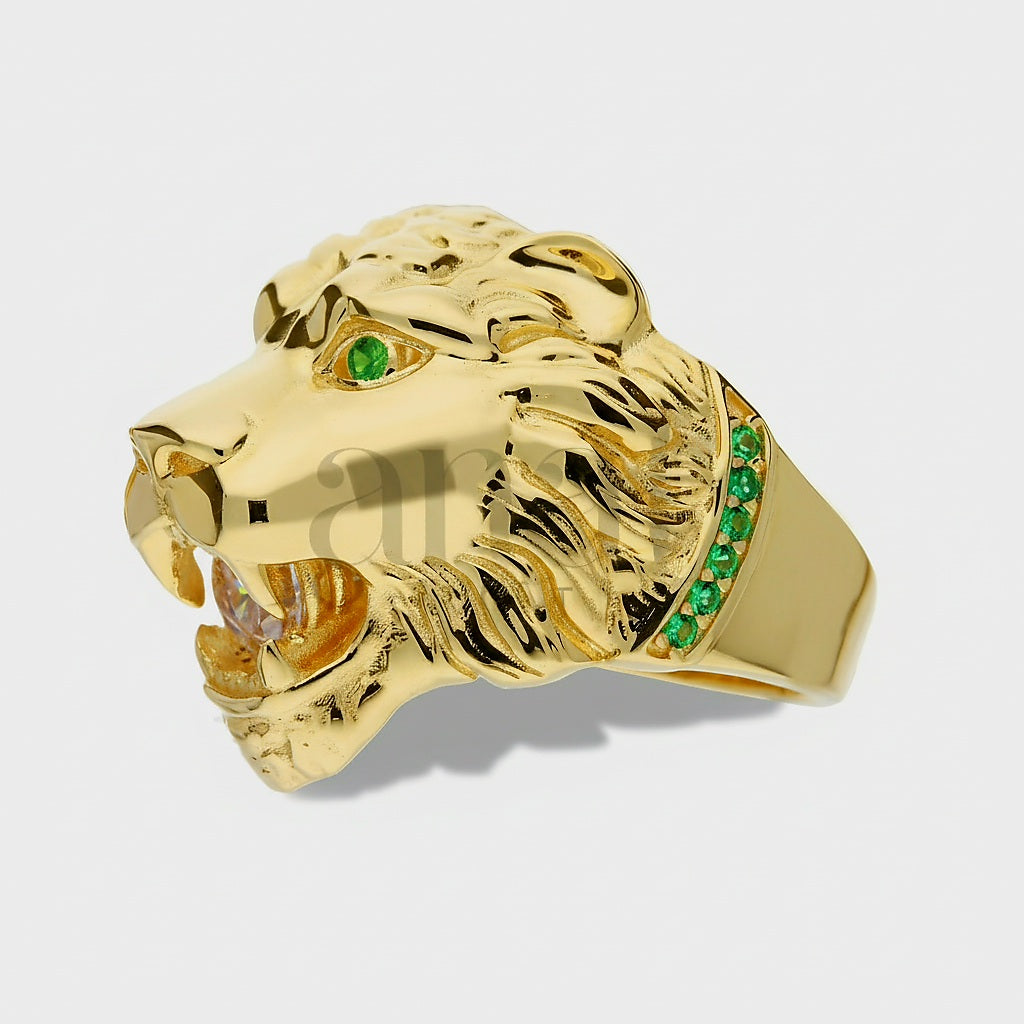 Anello Leone grande oro 18kt