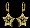 Orecchini donna forma a stella diamantati oro 18kt