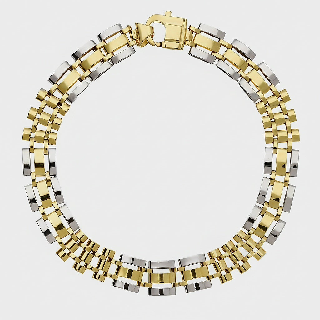 Bracciale uomo bicolore oro 18kt