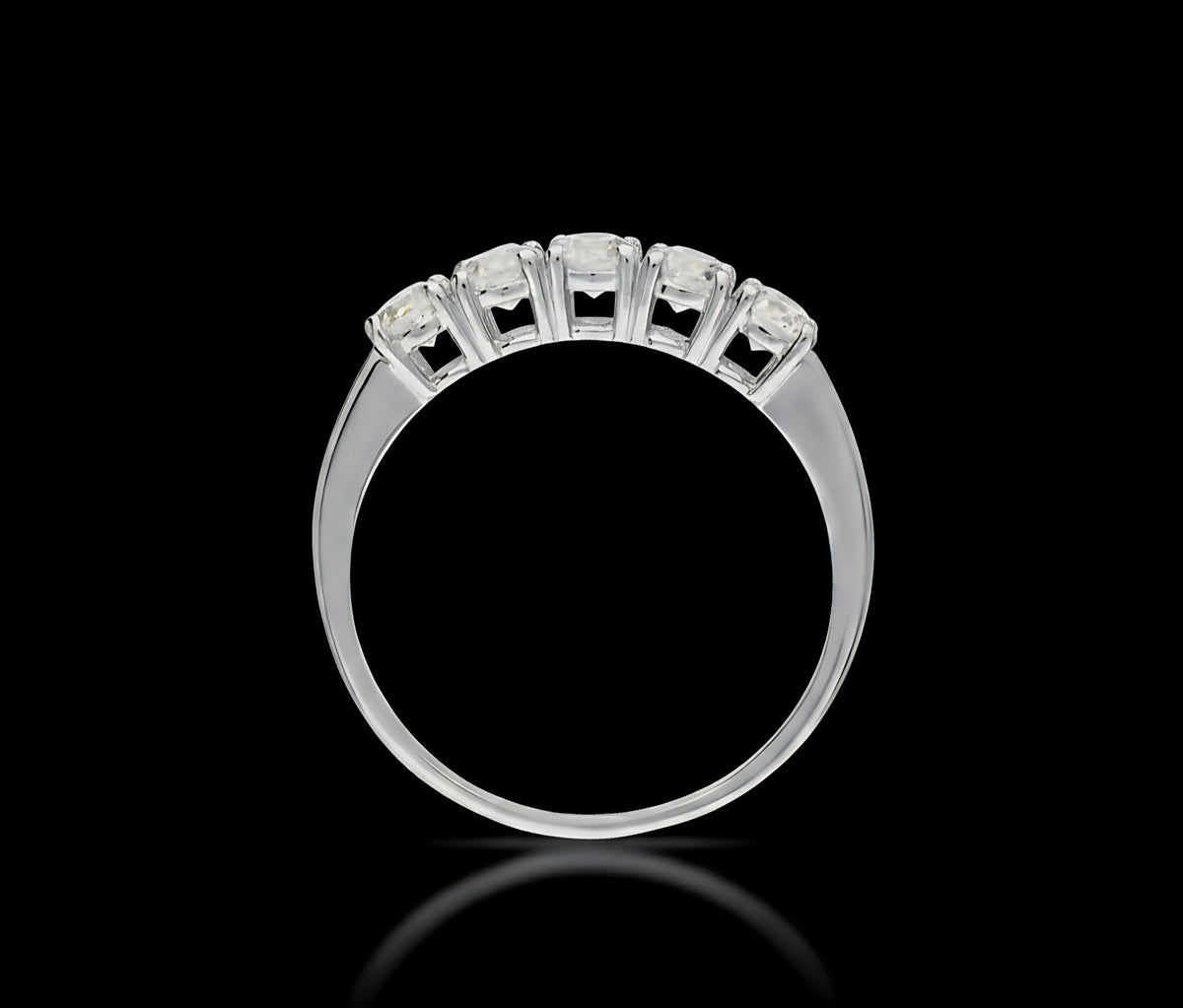 Veretta a 5 zirconi oro bianco 18kt